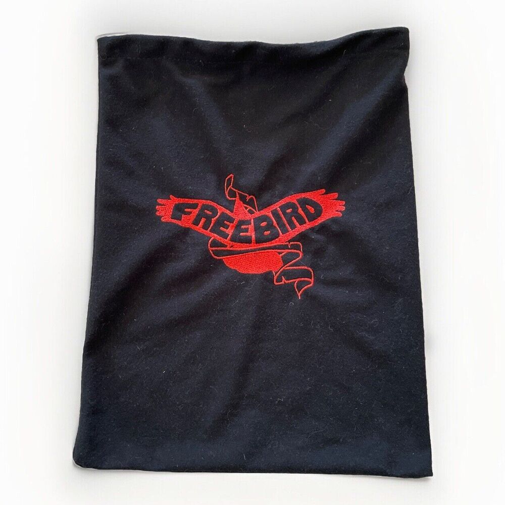 Freebird Dust Bag 12X16 Leather Sandals Handbag Wallet Storage Black Embroidered - Picture 1 of 3